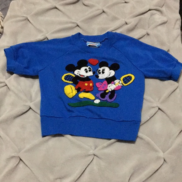 Vintage 80s Minnie and Mickey Mouse knit top - Picture 2 of 5